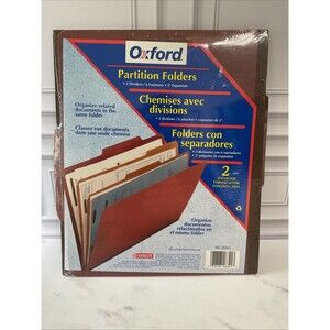 Oxford Partition Folders,2 Dividers,6 Fasteners,2” Expansion Brown.